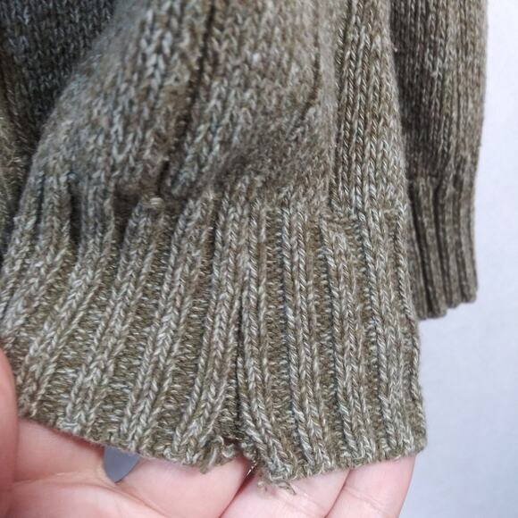 Oscar De La Renta Green Knit Ribbed Quarter Zip Sweater Size L - Picture 5 of 7